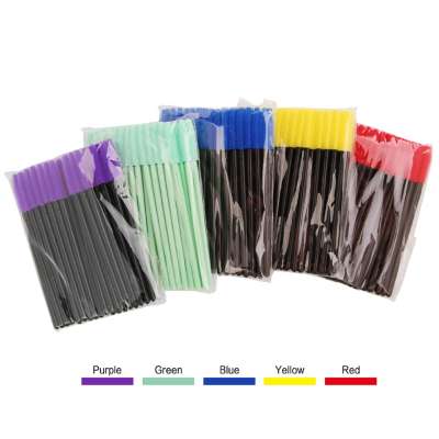 Silicone Eyelashes Brushes Mix Colors Disposable Mascara Wands Lashes Makeup Brushes For Eyelash Extension